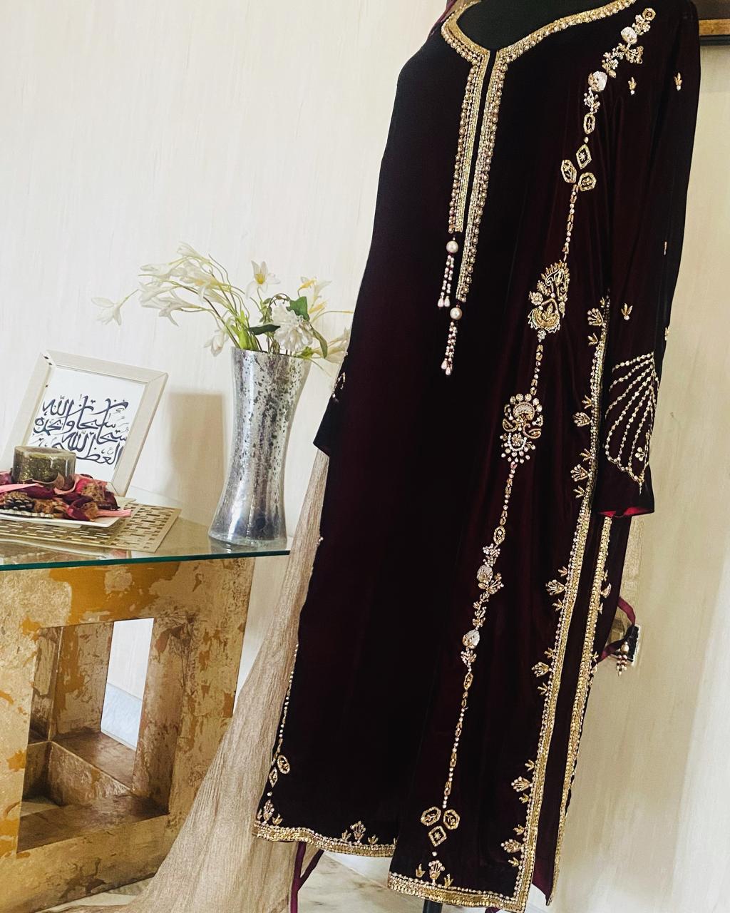 Eastern charm velvet shirt