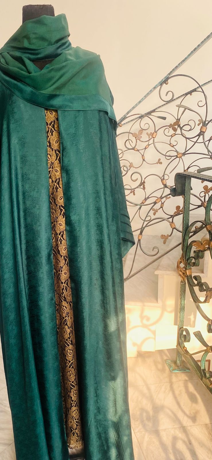 Green gold Abaya