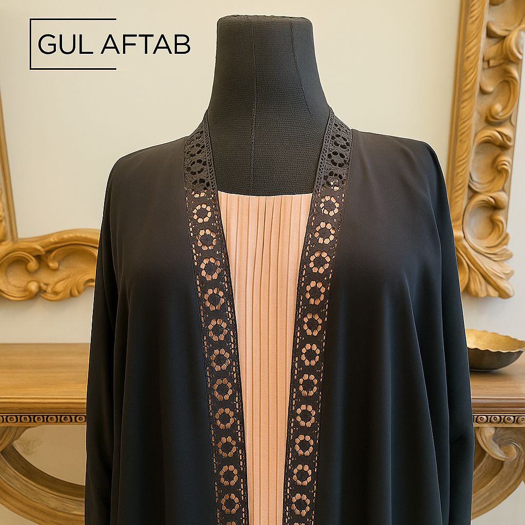 Black pink Abaya