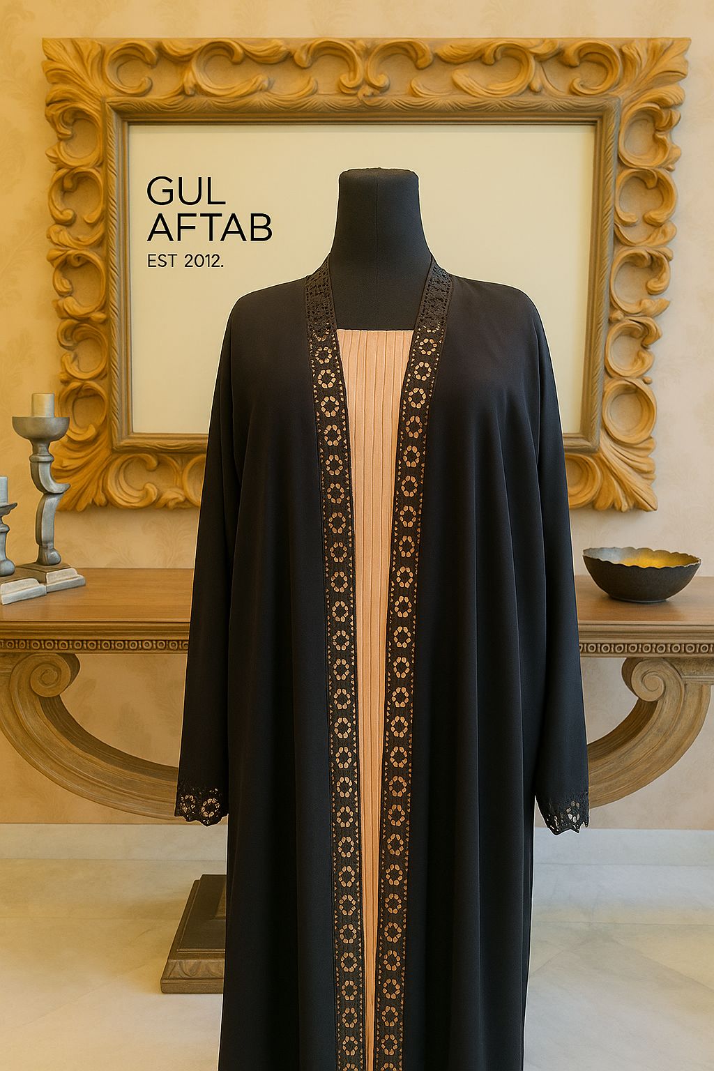 Black pink Abaya