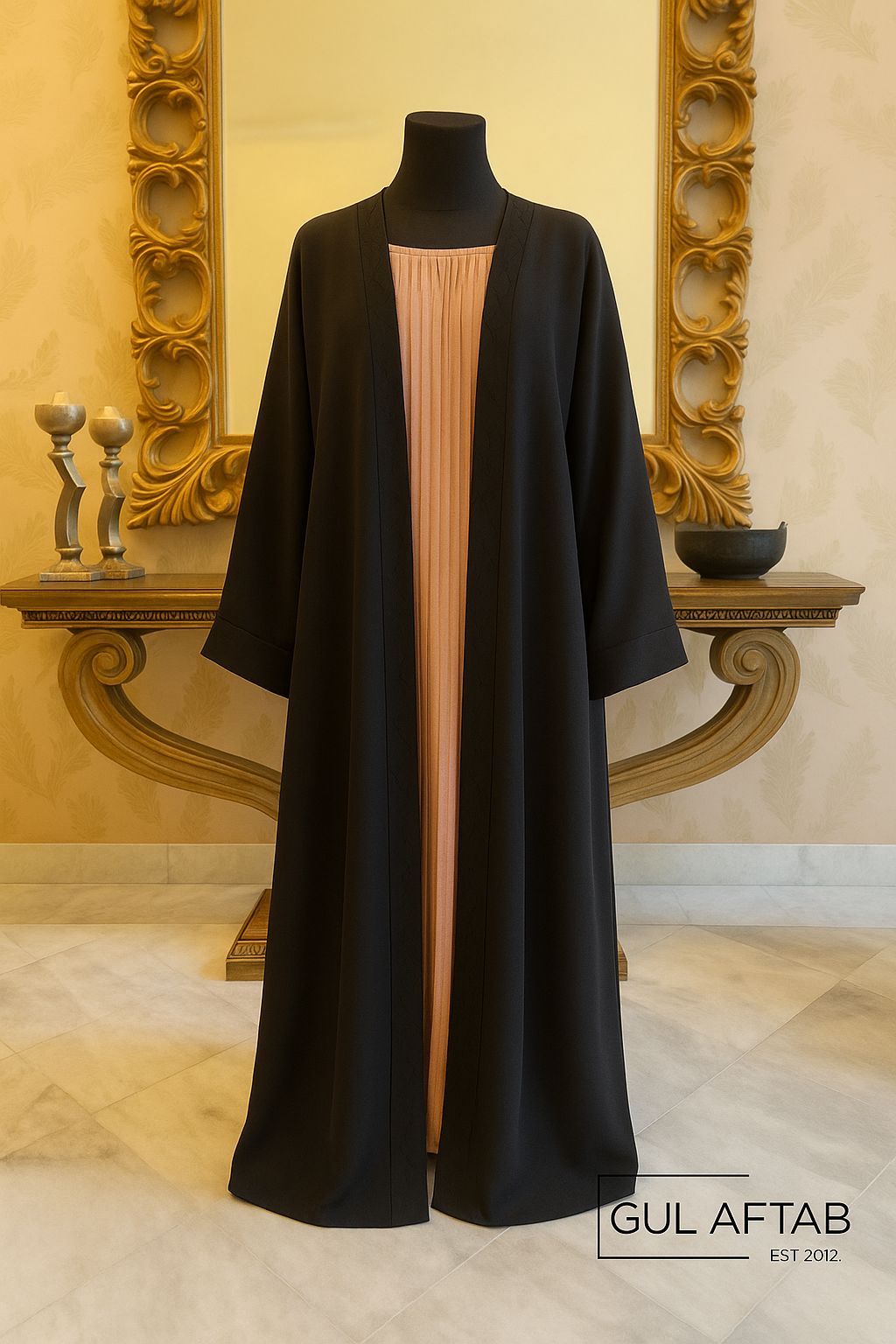 Black pink Abaya