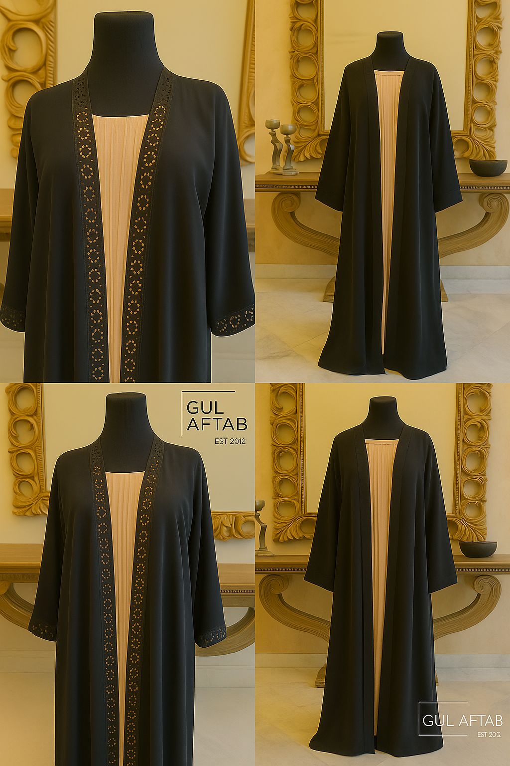 Black pink Abaya