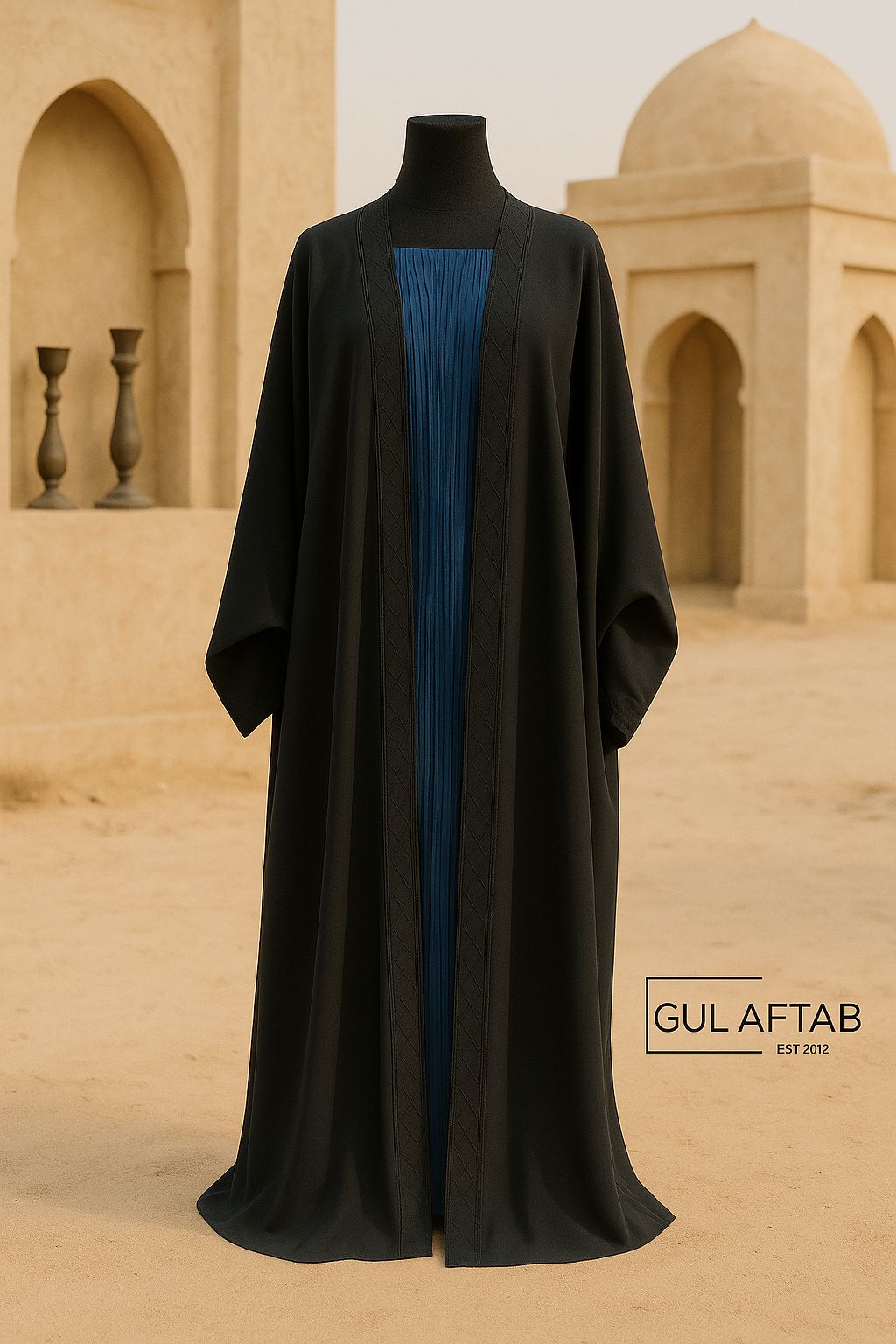 Black blue Abaya