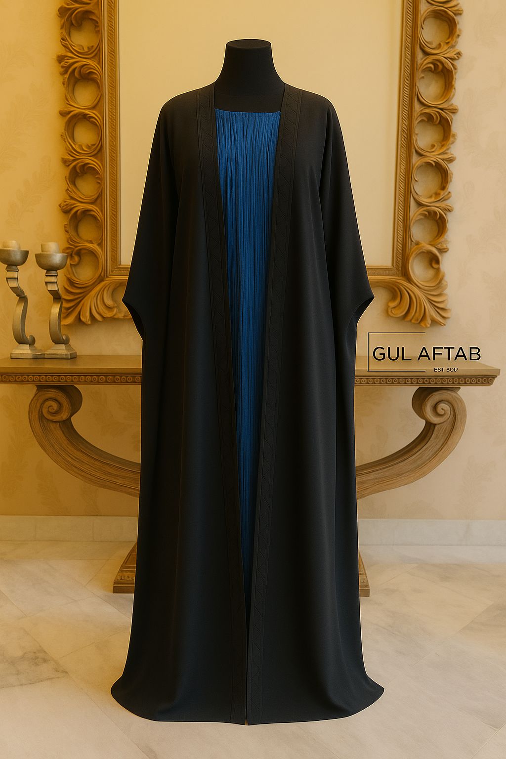 Black blue Abaya
