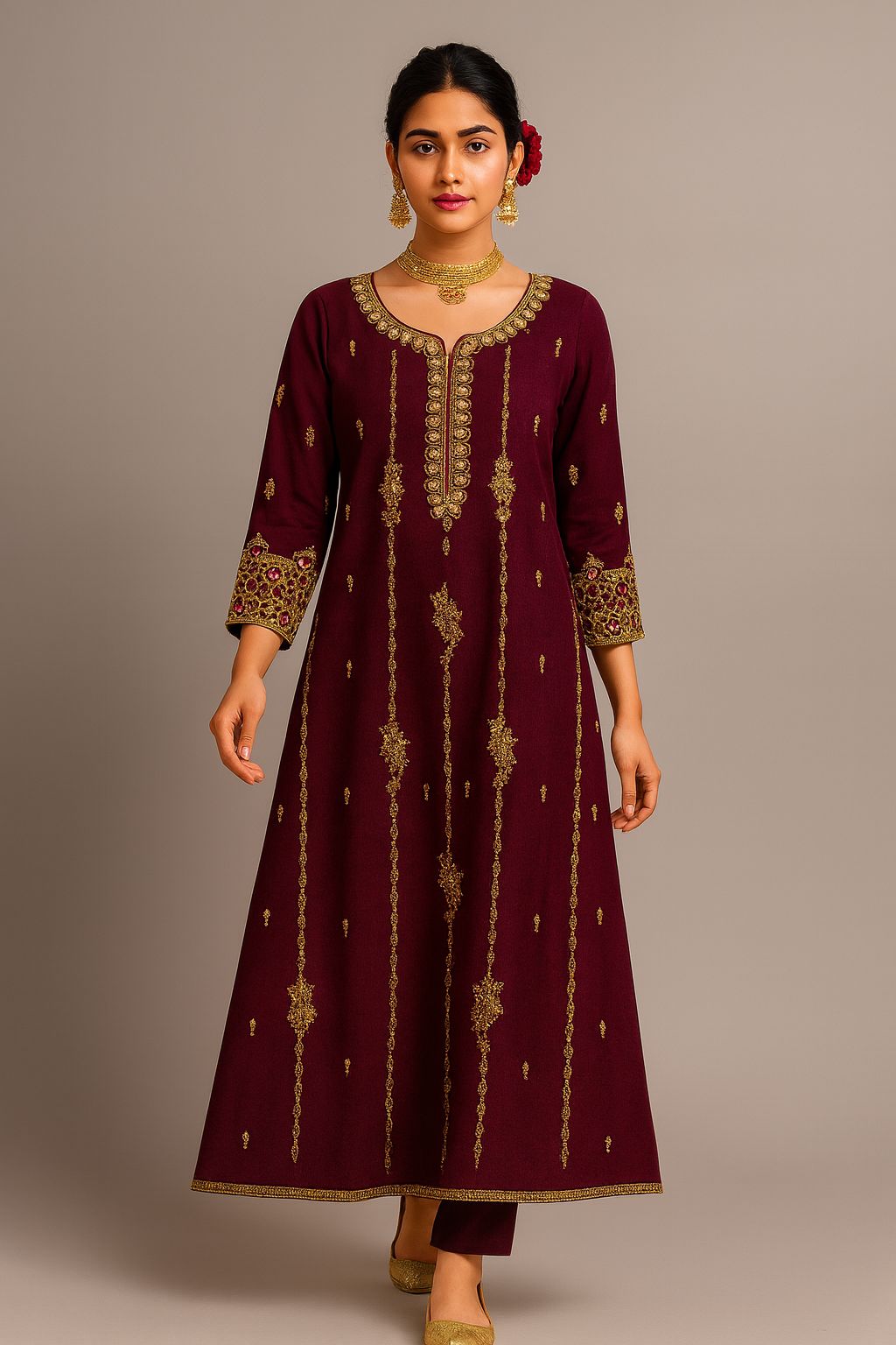 Rich deep plum three-piece formal suit