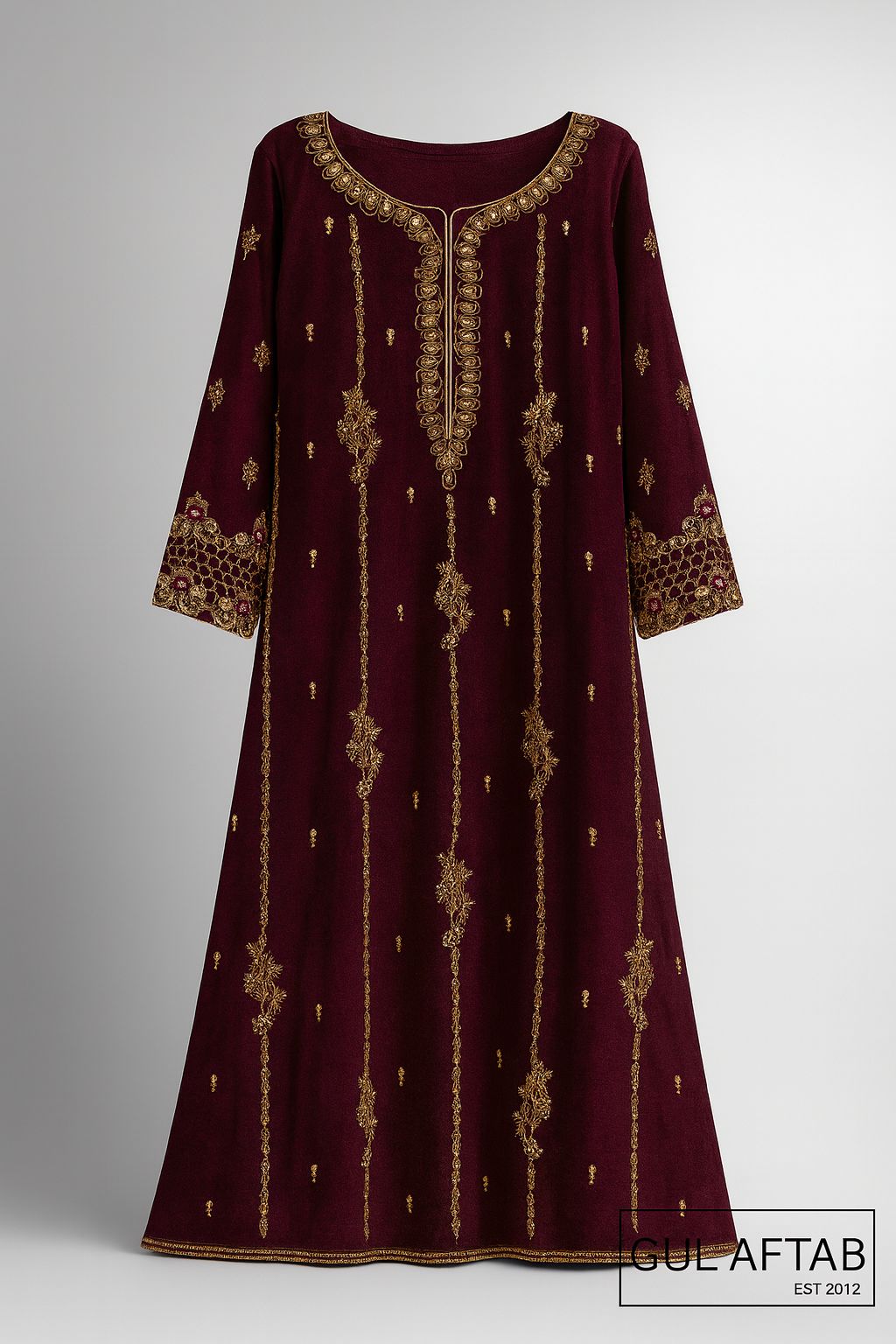 Rich deep plum three-piece formal suit