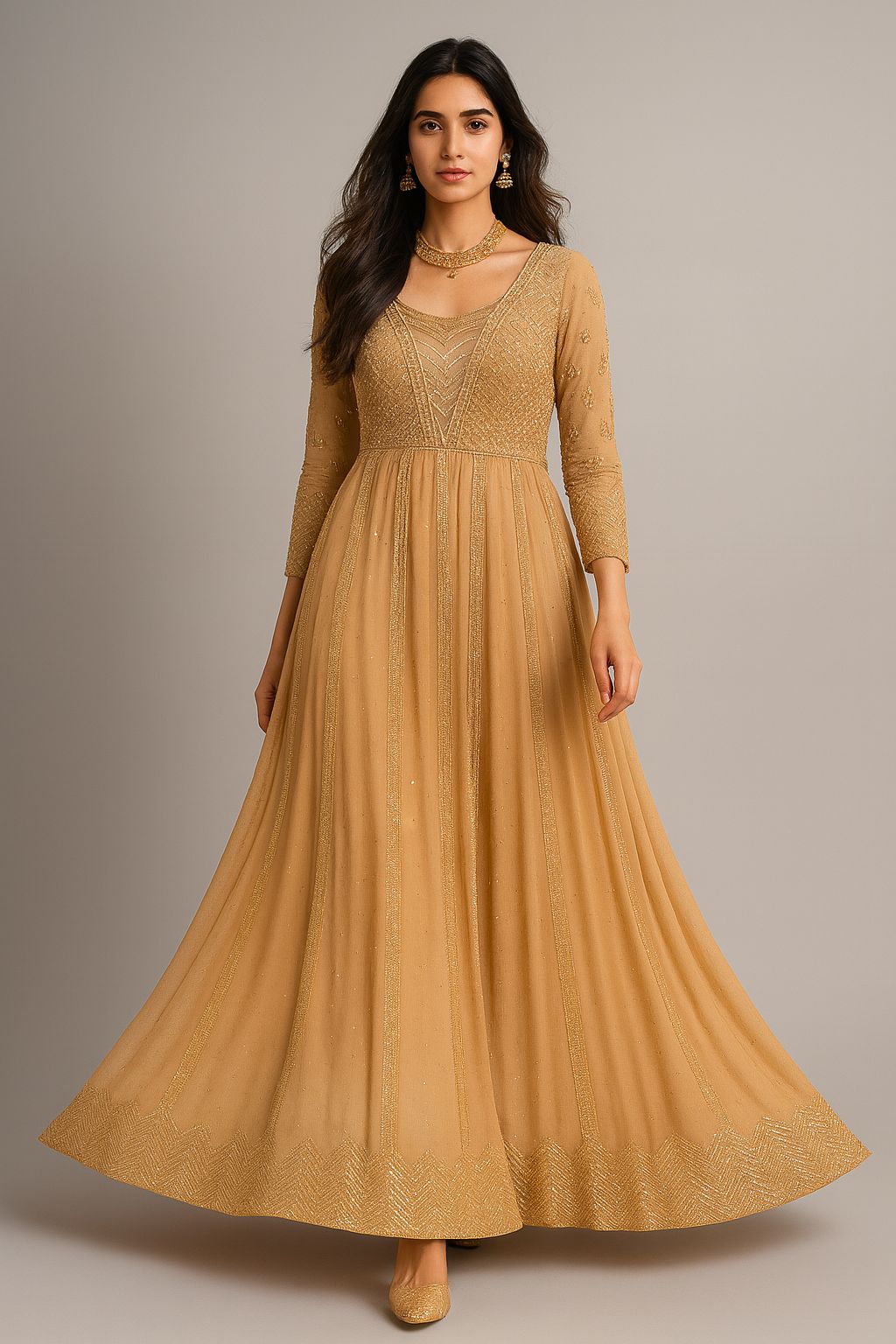 Formal long flared dress