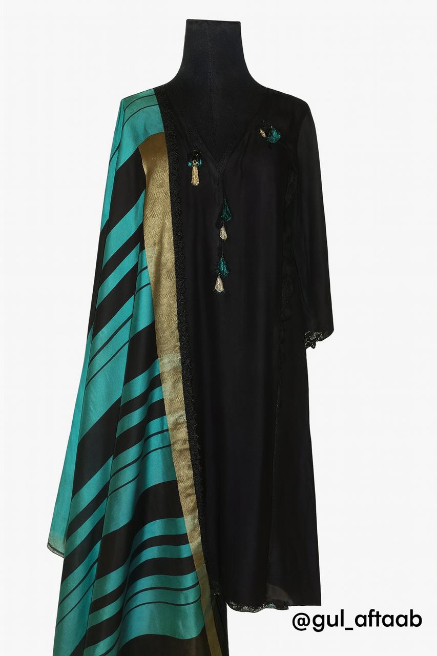 Black pure cotton net shirt