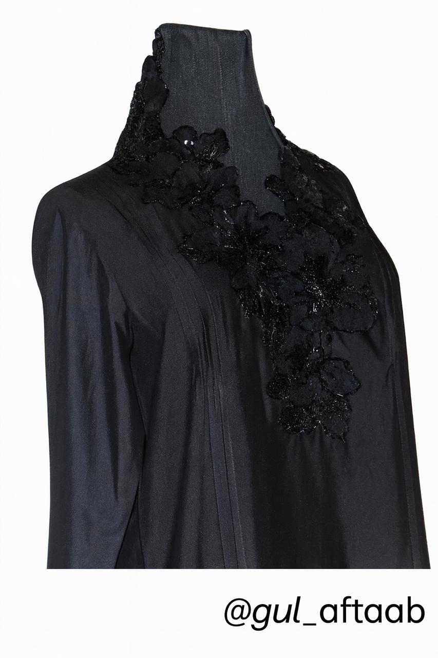 Black Pure Cotton Net Shirt