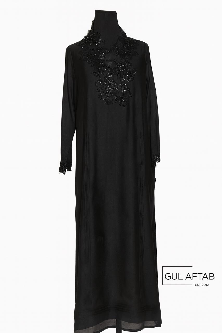 Black Pure Cotton Net Shirt